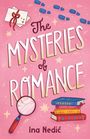 "The Mysteries of Romance" von Ina Nedić. Illustration mit Briefen, Fußspuren, Lupe und Büchern auf rosa Hintergrund.