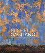 „MICHELLE GAGLIANO, Coltivando il Sublime / Cultivating the Sublime“. Abstrakte Kunst mit Blau- und Goldtönen.