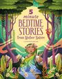 "5 minute bedtime stories from Mother Nature. Illustrations by Anna Láng." Illustration: Natur, Frau, Wölfe, Bäume.