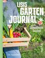 Text: "Lisis Garten Journal. Fokus: Samenfestes Saatgut. Lisi Tappeiner. RAETIA."  
Beschreibung: Person trägt Kiste mit Gemüse.