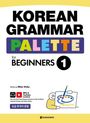 "KOREAN GRAMMAR PALETTE for BEGINNERS 1". Illustration eines lächelnden Charakters mit Zeichenbrett.