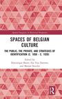 "Spaces of Belgian Culture" in schwarzer Schrift, roter Titelhintergrund. Rosa geometrisches Muster im Hintergrund.