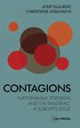 "CONTAGIONS", Buchcover mit Kreisen in Rot- und Brauntönen auf blauer Fläche; Autoren: Josip Glaurdić, Christophe Lesschaeve.