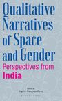 "Qualitative Narratives of Space and Gender: Perspectives from India." Hintergrund: dünne, gezeichnete Konturen von Gesichtern.