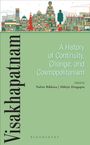 Links "Visakhapatnam", rechts "A History of Continuity, Change, and Cosmopolitanism". Illustration von Stadtgebäuden.
