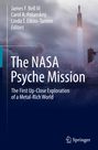 Text: "The NASA Psyche Mission" und "The First Up-Close Exploration of a Metal-Rich World". Raketenstart in Wolken, Springer-Logo.