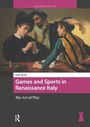 Oben: "Cultures of Play". Mittig: "Games and Sports in Renaissance Italy". Unten: "The Art of Play". Historisches Gemälde von drei spielenden Personen.