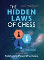 „THE HIDDEN LAWS OF CHESS“ von Nick Maatman. Drei Sechsecke mit Bauernsymbolen vor Sternenhintergrund.