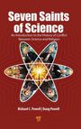 "Seven Saints of Science: An Introduction to the History of Conflict Between Science and Religion." Illustration mit Heiligenscheinen.
