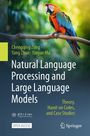 Text: "Natural Language Processing and Large Language Models". Ein Papagei sitzt auf einem Ast im Wald.