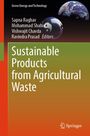 „Sustainable Products from Agricultural Waste“. Oben weltallartige Illustration, Logo unten rechts.
