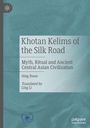"Khotan Kelims of the Silk Road, Myth, Ritual and Ancient Central Asian Civilization, Qing Duan, Translated by Ling Li." Blau-grüner Hintergrund, Logo oben links und unten rechts.