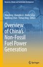 Titel: "Overview of China's Non-Fossil Fuel Power Generation". Blau-gelbes Design mit Windrädern im Hintergrund.