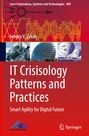 "IT Crisisology Patterns and Practices" von Sergey V. Zykov. Logo von KES International und Springer. Moderne Gebäude und Satellitenschüsseln.