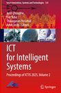 Text: "ICT for Intelligent Systems, Proceedings of ICTIS 2025, Volume 2." Oben rechts sind drei Architektur-Fotos.