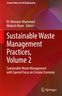 Titel: "Sustainable Waste Management Practices, Volume 2". Autoren: M. Mansoor Ahammed, Mukesh Khare. Roter Hintergrund.