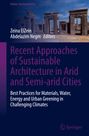 Titel: "Recent Approaches of Sustainable Architecture in Arid and Semi-arid Cities". Ruinen vor blauem Himmel.