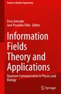 Erico Azevedo, José Pissolato Filho, "Information Fields Theory and Applications". Roter Hintergrund mit abstrakten Linien.