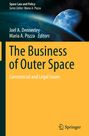Covertext: "The Business of Outer Space: Commercial and Legal Issues". Logo unten, Erde und Mond im Hintergrund.
