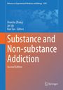 "Substance and Non-substance Addiction, Second Edition." Autoren: Xiaochu Zhang, Jie Shi, Ran Tao. Blauer und orangefarbener Hintergrund.