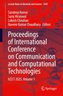 Text: Proceedings of International Conference on Communication and Computational Technologies, ICCCT 2025, Volume 1. Roter Hintergrund.