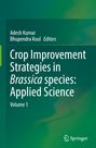 "Crop Improvement Strategies in Brassica species: Applied Science, Volume 1" oben, Autoren: Adesh Kumar, Bhupendra Koul. Grünlicher Hintergrund.