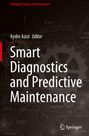 „Smart Diagnostics and Predictive Maintenance“; technisches Design mit Zahnrädern und geometrischen Formen.