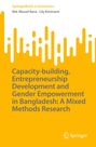Titel: Kapazitätsaufbau, Unternehmertum und Geschlechterförderung in Bangladesch: Eine Mixed-Methods-Forschung. Oben orange-gelbe abstrakte Grafik.