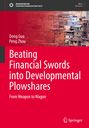 „Beating Financial Swords into Developmental Plowshares“ Titel auf rotem Hintergrund; viele eng gebaute Häuser.