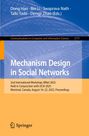 „Mechanism Design in Social Networks“ mit blauem Hintergrund und orangen Akzenten. Springer-Logo unten.