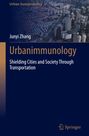 "Urban Sustainability", "Junyi Zhang", "Urbanimmunology", "Shielding Cities and Society Through Transportation". Luftbild einer Stadt.