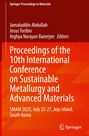 Titel: "Proceedings of the 10th International Conference on Sustainable Metallurgy and Advanced Materials". Oben: Editorennamen. Unten: SMAM 2025, Juli 25-27, Jeju Island, South Korea. Rechts unten ist das Springer-Logo. Hintergrund ist rot-orange mit texturiertem Muster.