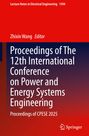 "Proceedings of The 12th International Conference on Power and Energy Systems Engineering, Proceedings of CPESE 2025." Oben orange, unten blaues Farbschema, Springer-Logo.