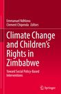 Roter Hintergrund, Titel: "Climate Change and Children’s Rights in Zimbabwe", Herausgeber: Emmanuel Ndhlovu, Clement Chipenda.