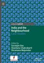 "India and the Neighbourhood: Case Studies" von Suranjan Das et al. Logo oben links, geometrisches Muster in Blau und Grün.