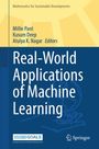 "Real-World Applications of Machine Learning" steht in großer weißer Schrift auf blauem Hintergrund. Es gibt ein Logo.