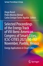 Text über Konferenz zu Energie in Smart Cities, 2025 in Mexiko. Bunte, verschwommene Hintergrundfarben. Springer-Logo.