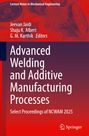 „Advanced Welding and Additive Manufacturing Processes“. Hintergrund: Zahnräder, Pläne; unten: Springer-Logo.