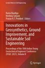 Titel: "Innovations in Geosynthetics, Ground Improvement, and Sustainable Soil Engineering." Roter Hintergrund.