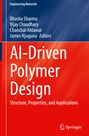Text: "AI-Driven Polymer Design: Structure, Properties, and Applications." Blaue und rote Hintergrundgestaltung mit Autorenangabe.