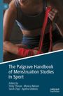 "The Palgrave Handbook of Menstruation Studies in Sport" zeigt eine Person, die ihre Hand mit einem roten Band umwickelt.