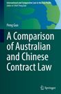 Buchtitel: "A Comparison of Australian and Chinese Contract Law". Autor: Peng Guo. Grünes und blaues Farbschema.