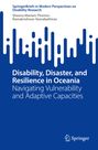 SpringerBriefs, Disability, Disaster, and Resilience in Oceania. Blau-weißes Design mit stilisierten Wellenformen.
