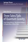 Titel: "Three Tales/Tails of Quantum Gravity". Ein Treppenmotiv auf blauem Hintergrund mit Springer-Logo.