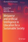 Buchtitel: "Metaverse and Artificial Intelligence in Education for a Sustainable Society". Illustration mit Tech-Motiven.