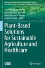 Titel: "Plant-Based Solutions for Sustainable Agriculture and Healthcare", grüne Landschaftsgrafik mit Solarpaneelen.
