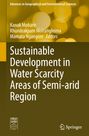 **Sustainable Development in Water Scarcity Areas of Semi-arid Region**. Gelber Hintergrund mit verschwommenen Lichtkreisen.