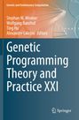 Text: Genetic Programming Theory and Practice XXI. Orange-Blaues Design mit DNA-Struktur und Springer-Logo unten rechts.