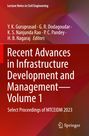Titel: Recent Advances in Infrastructure Development and Management—Volume 1. Rote Farbtöne, Springer-Logo.