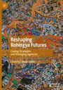 "Reshaping Rohingya Futures" zeigt oben ein farbenfrohes Luftbild eines dicht bebauten Rohingya-Lagers.